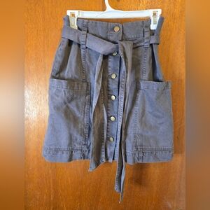 Young Fabulous & Broke Tie Waist Button Front Denim Skirt Size Medium NWOT